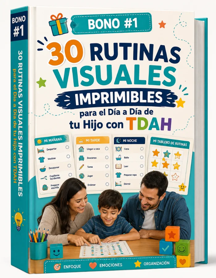 Mockup del Bono 1: 30 Rutinas Visuales Imprimibles