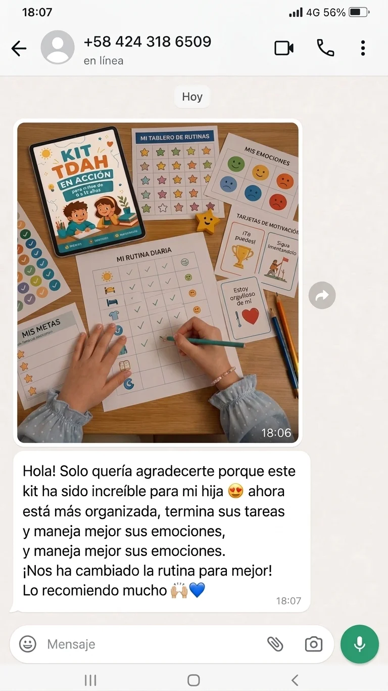 Testimonio real de una familia usando el Kit TDAH en Acción