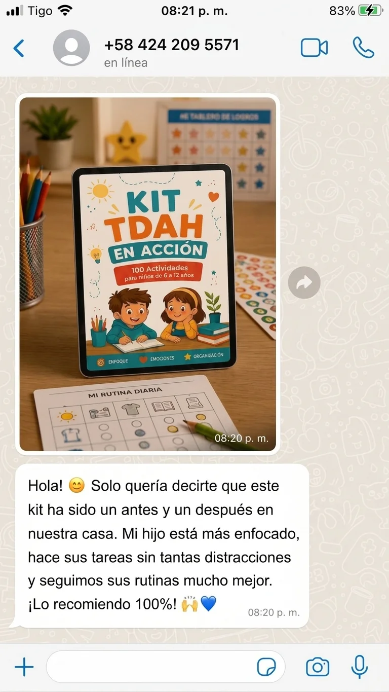 Testimonio real de una madre sobre el Kit TDAH en Acción