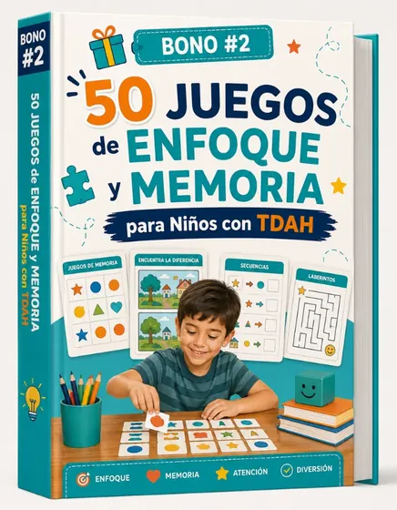 Cuaderno de juegos de enfoque y memoria con tarjetas y laberinto